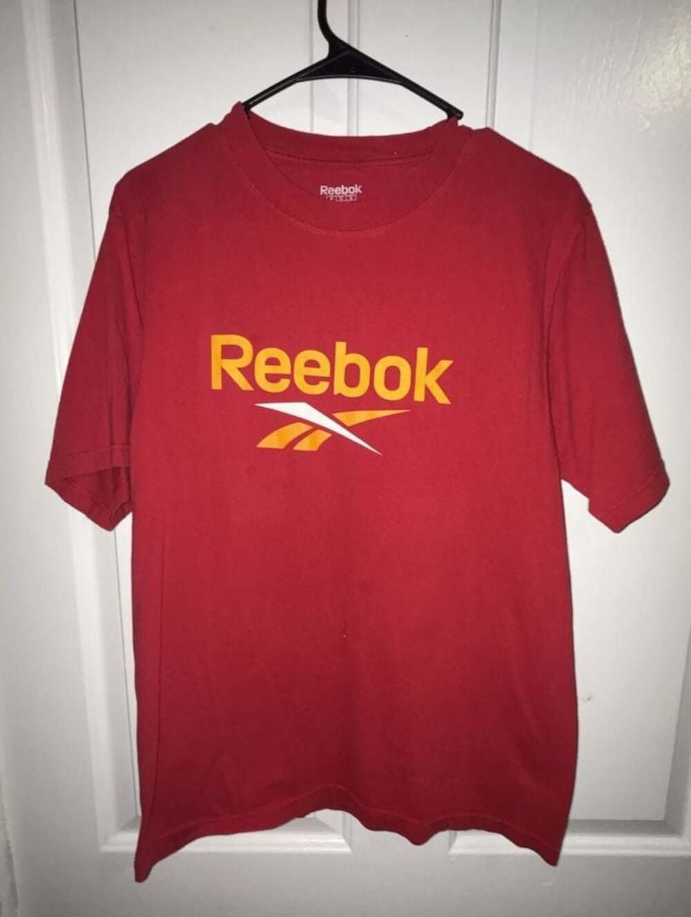 Reebok Men's Classic Red and Gold Logo Short Sleeve T-Shirt
